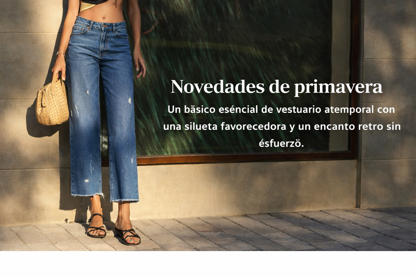 PANTALONES VAQUEROS DE PIERNA RECTA CORTOS ESTILO RETRO