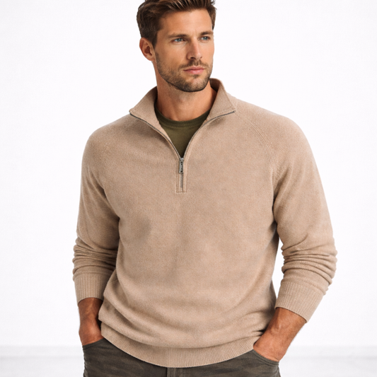 PORTOFINO | JERSEY DE CACHEMIR CON MEDIA CREMALLERA