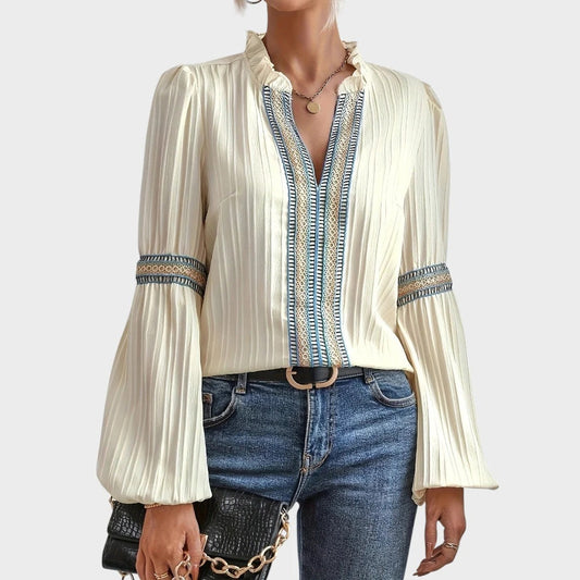 ANA |  BLUSA VINTAGE CON CUELLO EN V